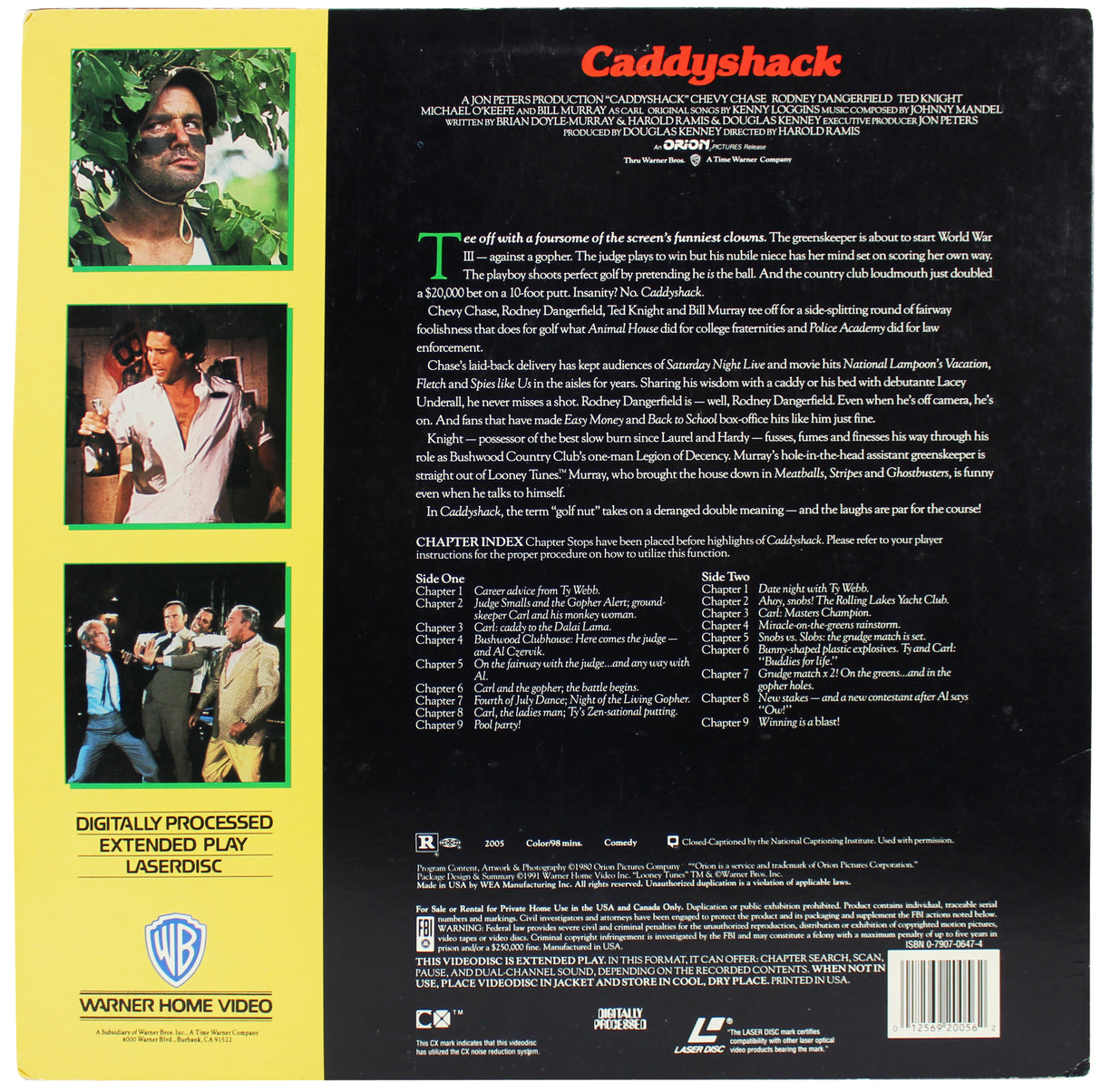 Chevy Chase Authentic Signed Caddyshack Laser Disc Cover w/Disc BAS Wit #M54602