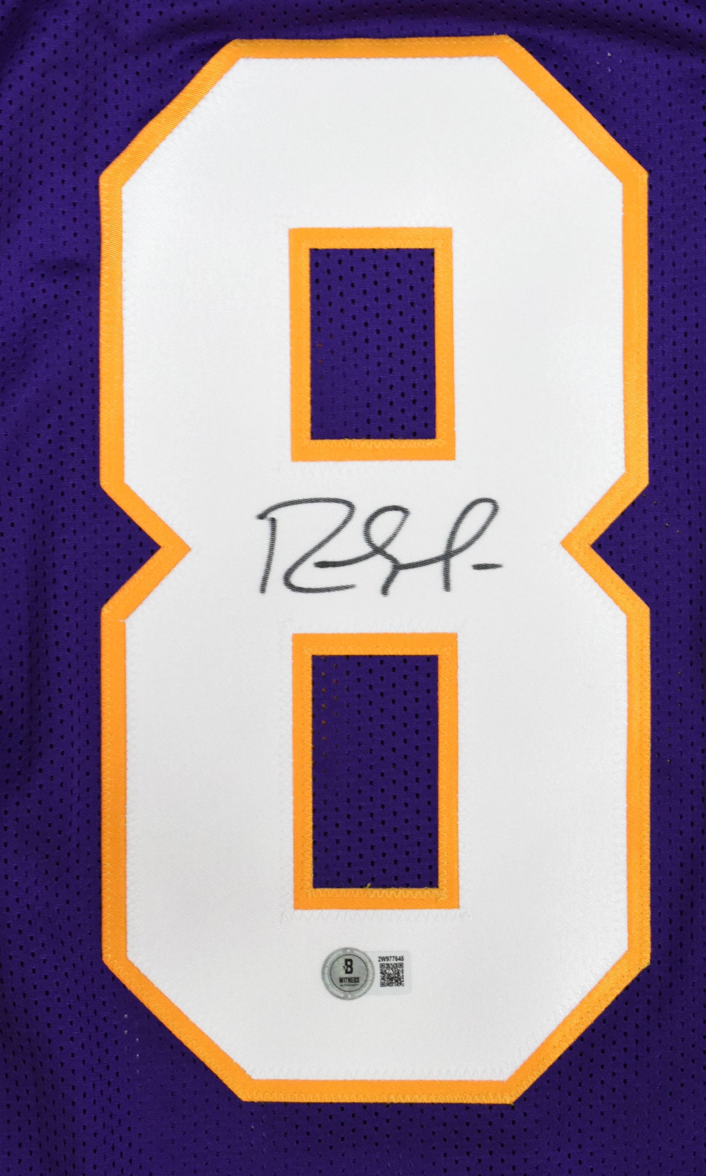 Randy Moss Autographed Purple Pro Style Jersey - Beckett W Hologram *Black *8
