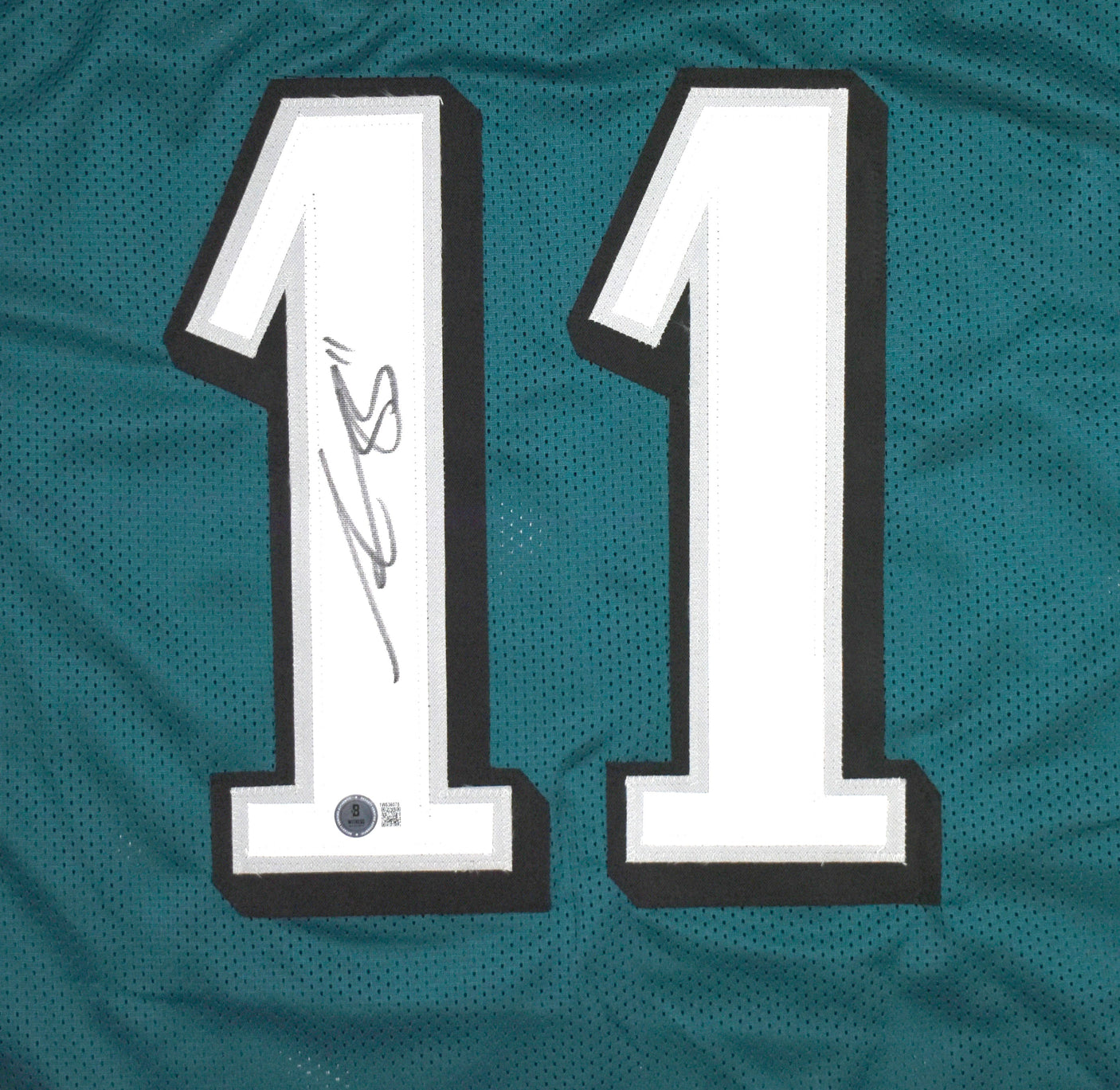 AJ Brown Autographed Green Pro Style Jersey-Beckett W Hologram *Black