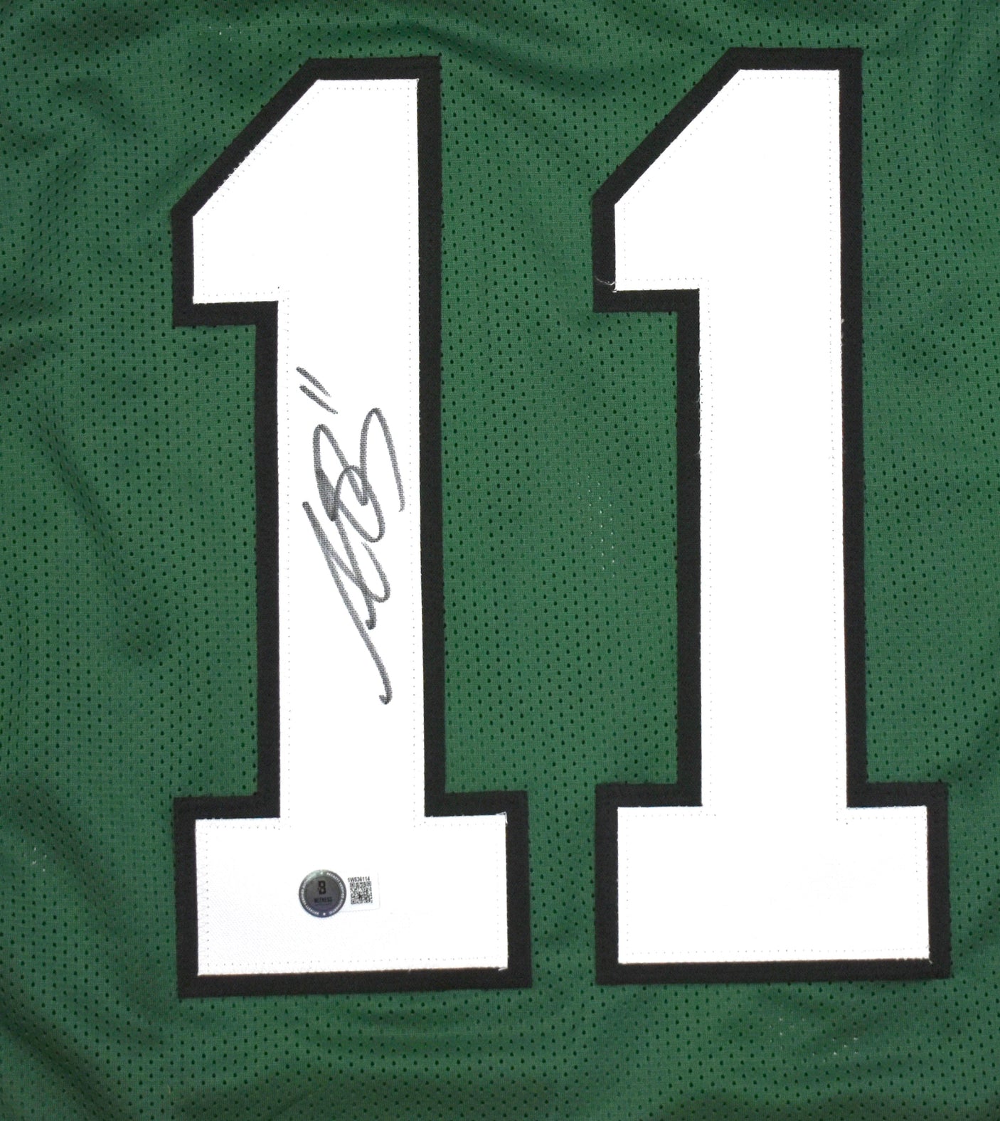 AJ Brown Autographed Kelly Green Pro Style Jersey-Beckett W Hologram *Black