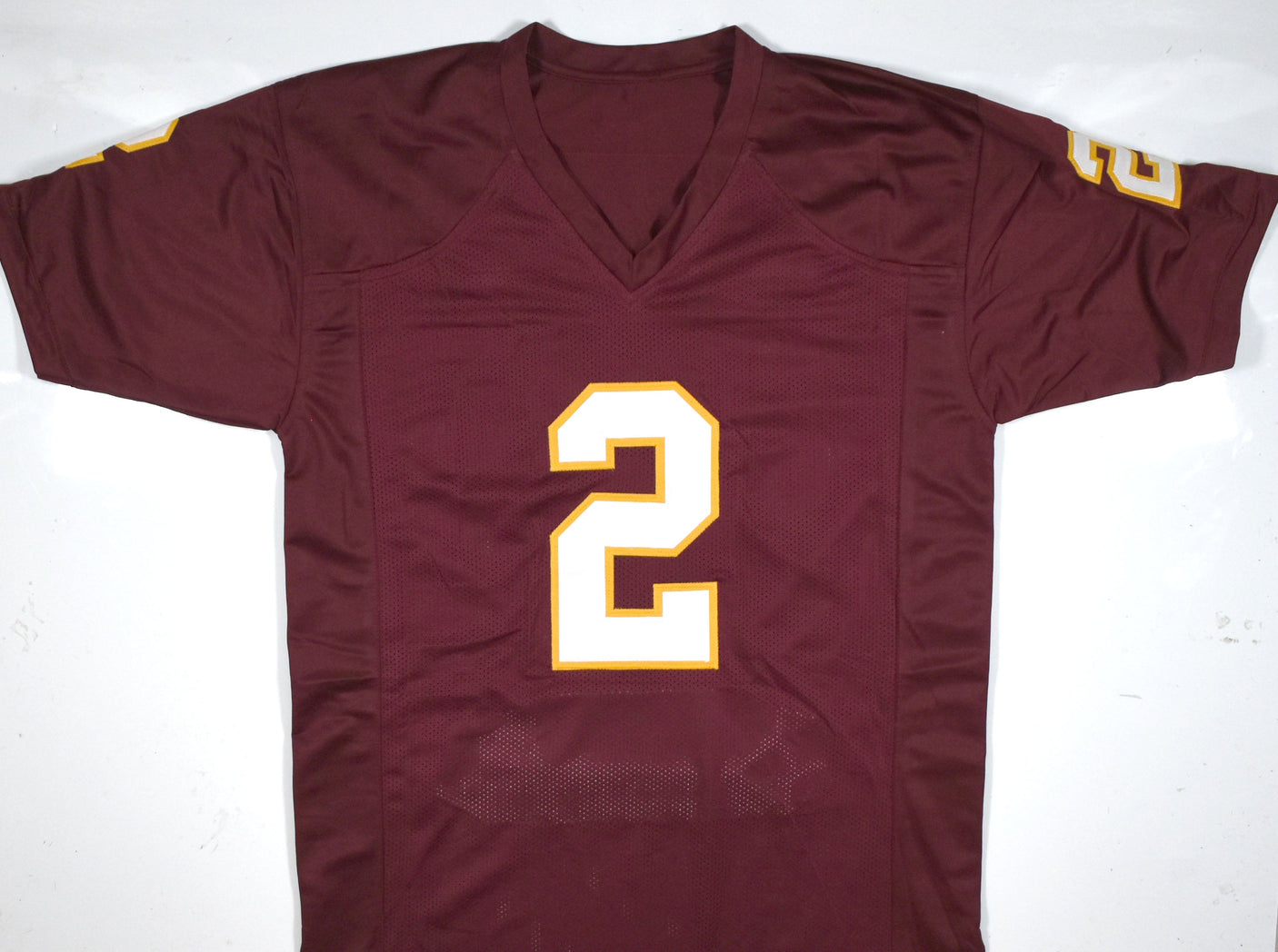 Deion Sanders Autographed Maroon College Style STAT Jersey - Beckett W Hologram