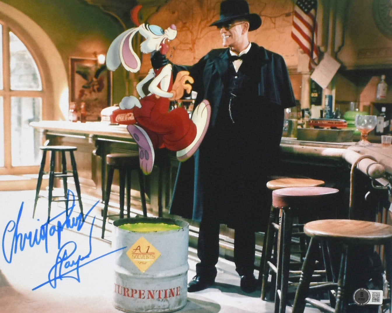 Christopher Lloyd Autographed 11x14 Judge Doom Photo - Beckett W Hologram *Blue