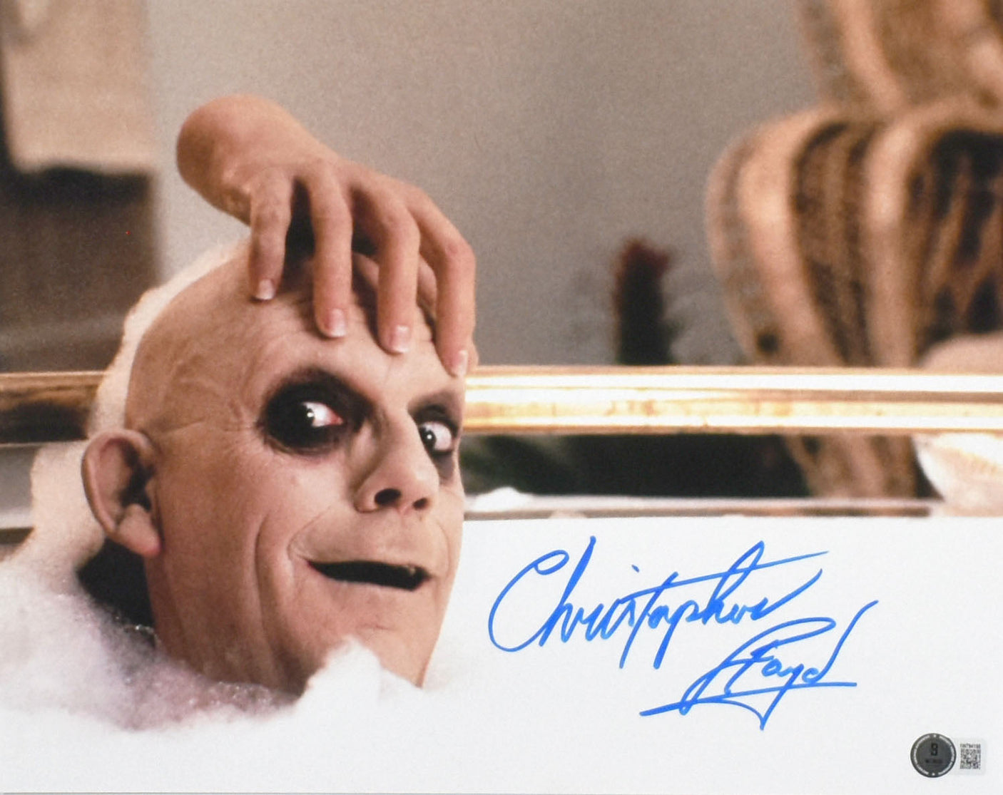 Christopher Lloyd Signed 11x14 Uncle Fester Photo - Beckett W Hologram *Blue #1