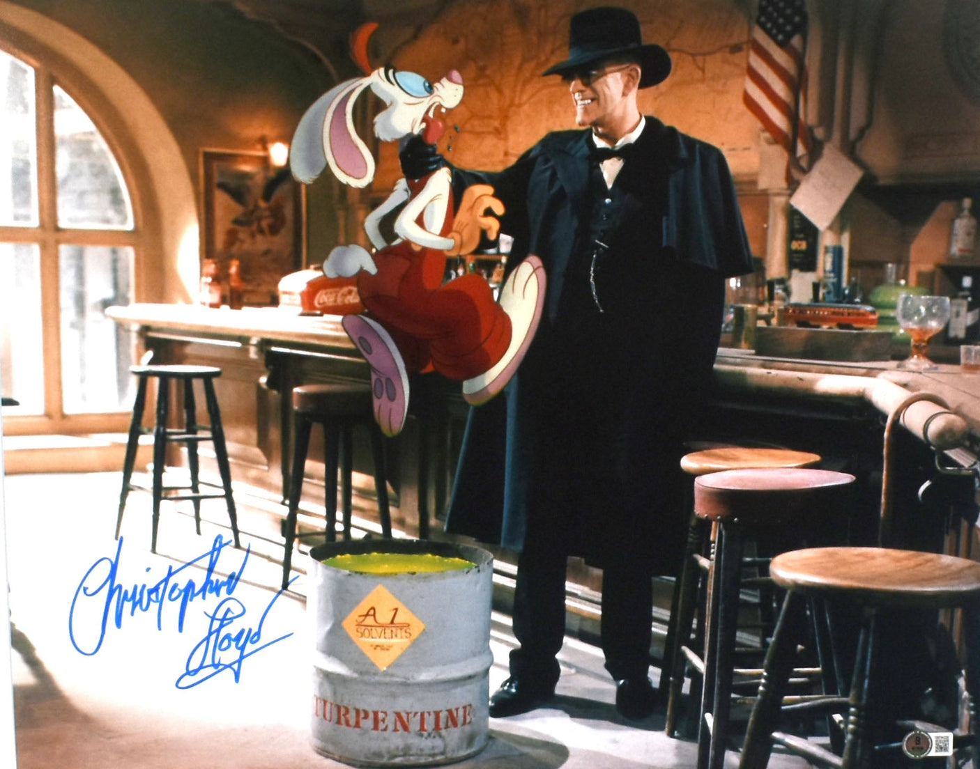 Christopher Lloyd Autographed 16x20 Judge Doom Photo- Beckett W Hologram *Blue