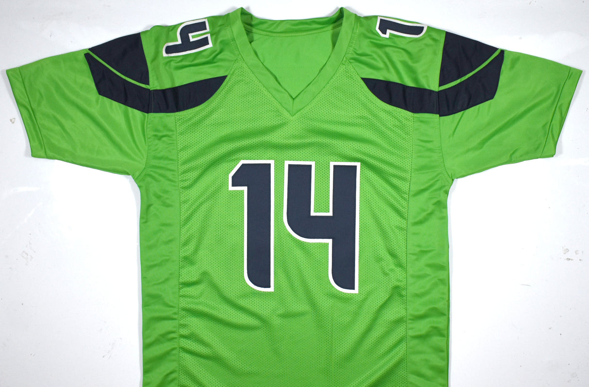 DK Metcalf Autographed Green Pro Style Jersey - Beckett W Hologram *Silver