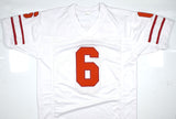 Baker Mayfield Autographed White Pro Style Jersey- Beckett W *Black