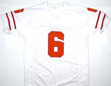 Baker Mayfield Autographed White Pro Style Jersey- Beckett W Hologram *Black