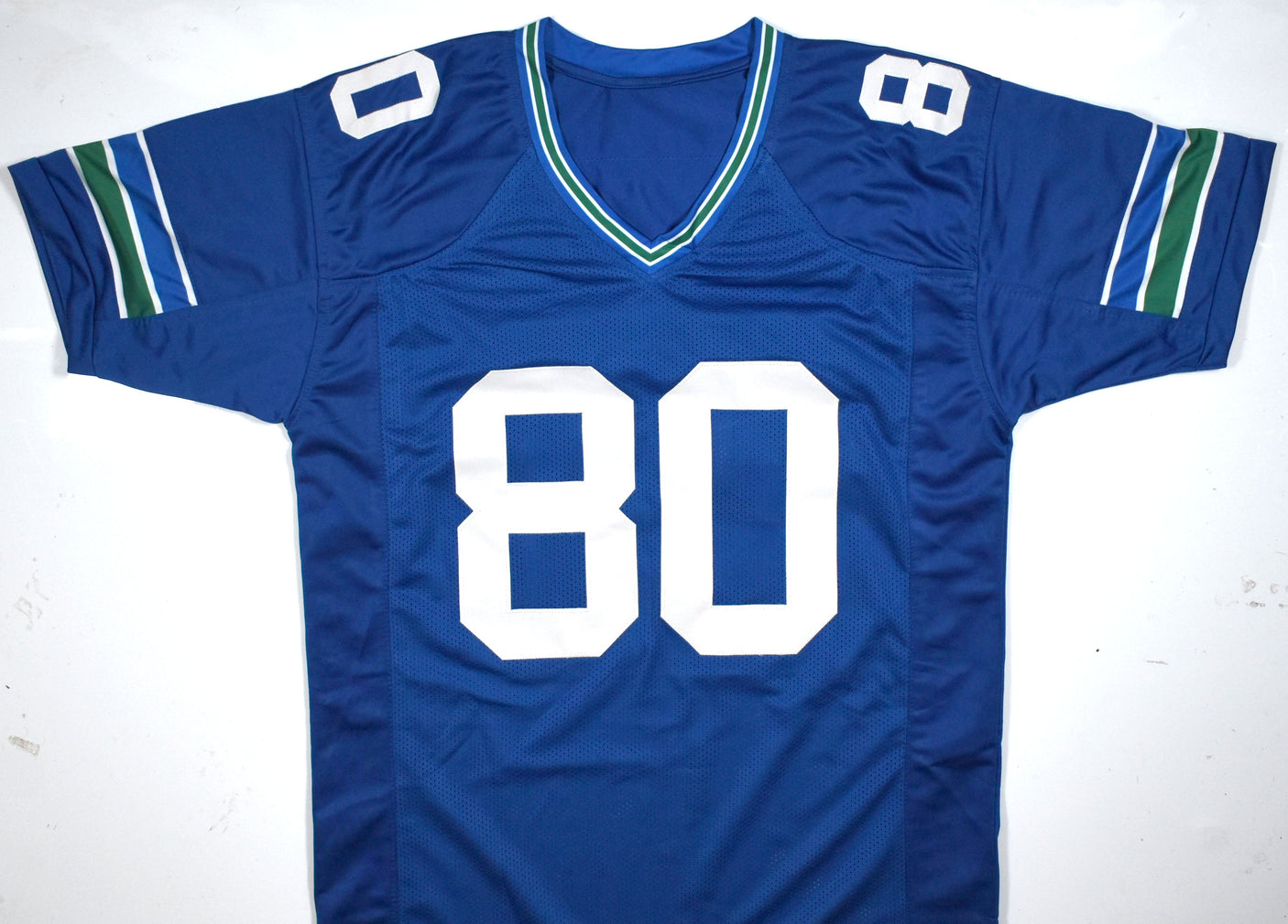 Steve Largent Autographed Blue Pro Style Jersey w/ HOF - Beckett W Hologram