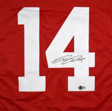 Ricky Pearsall Autographed Red Pro Style Jersey - Beckett W Hologram *Black