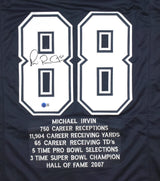 Michael Irvin Autographed Blue Pro Style Stat Jersey - Beckett W Hologram *Black