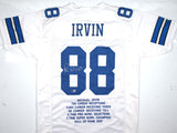 Michael Irvin Autographed White Pro Style Stat Jersey - Beckett W Hologram