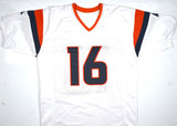 Troy Franklin Autographed White Pro Style Jersey - Beckett W Hologram *Silver