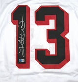 Kurt Warner Autographed White Pro Style Jersey-Beckett W Hologram *Silver