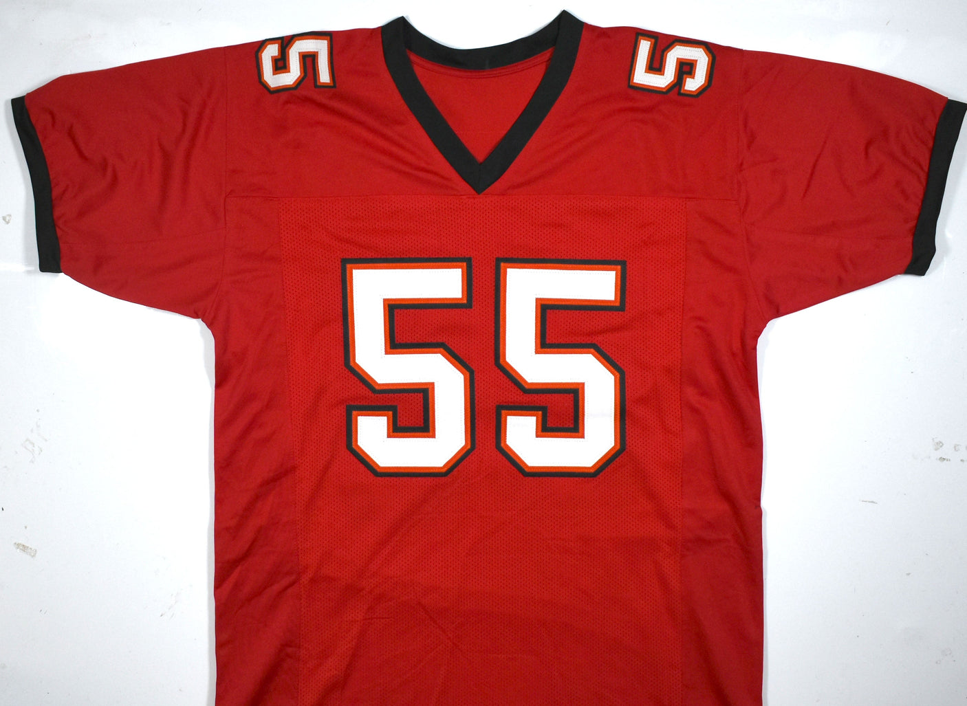 Derrick Brooks Autographed Red Pro Style Jersey w/HOF- Beckett W Hologram *Black