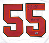 Derrick Brooks Autographed White Pro Style Jersey w/HOF- Beckett W Hologram