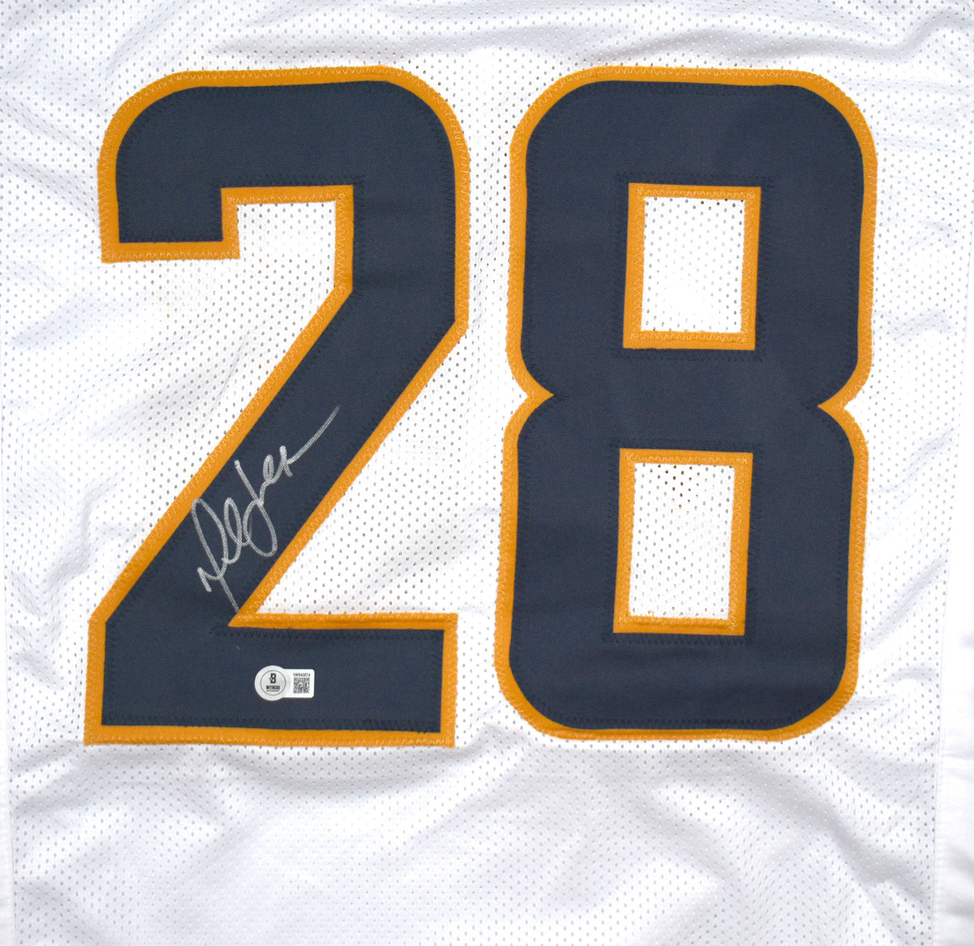 Marshall Faulk Autographed White Pro Style Jersey - Beckett W Hologram *Silver