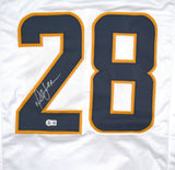 Marshall Faulk Autographed White Pro Style Jersey - Beckett W Hologram *Silver