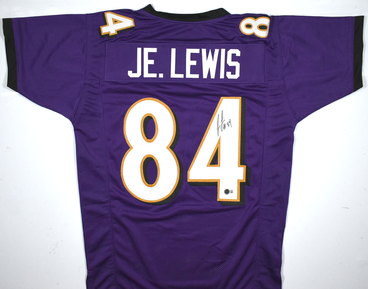 Jermaine Lewis Autographed Purple Pro Style Jersey - Beckett W Hologram *Black