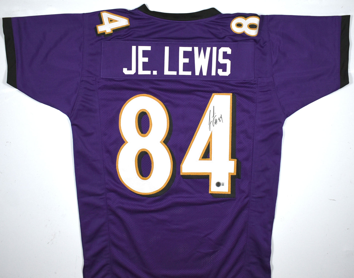 Jermaine Lewis Autographed Purple Pro Style Jersey - Beckett W Hologram *Black
