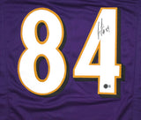 Jermaine Lewis Autographed Purple Pro Style Jersey - Beckett W Hologram *Black