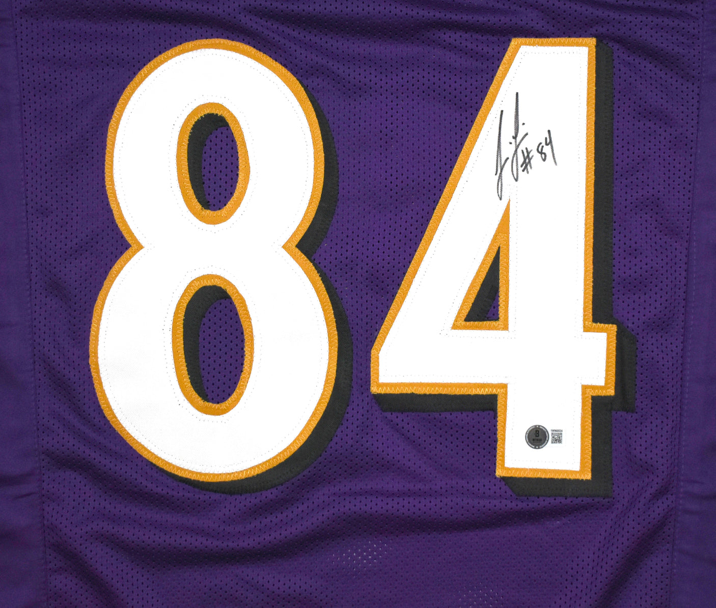 Jermaine Lewis Autographed Purple Pro Style Jersey - Beckett W Hologram *Black