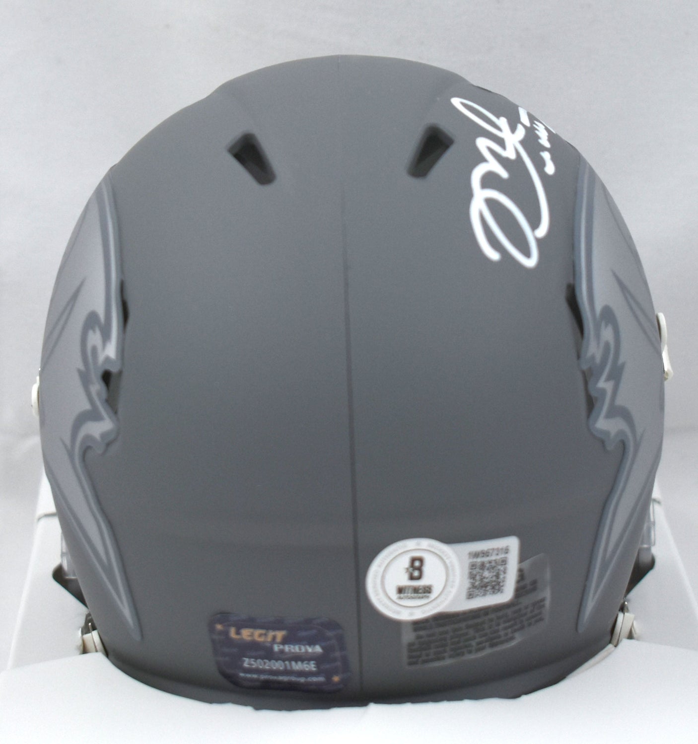 Mike Alstott Signed Tampa Bay Buccaneers Slate Speed Mini Helmet-Beckett W Holo