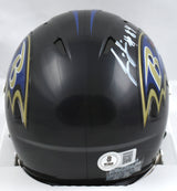 Jermaine Lewis Autographed Baltimore Ravens Speed Mini Helmet-Beckett W Hologram
