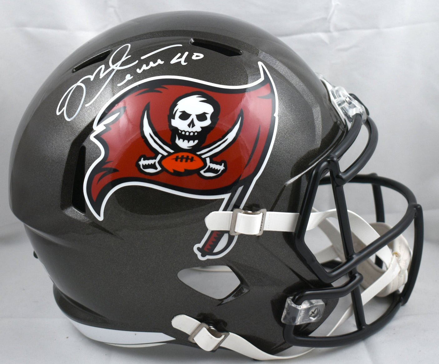 Mike Alstott Autographed Buccaneers F/S 97-13 Speed Helmet - Beckett W Hologram
