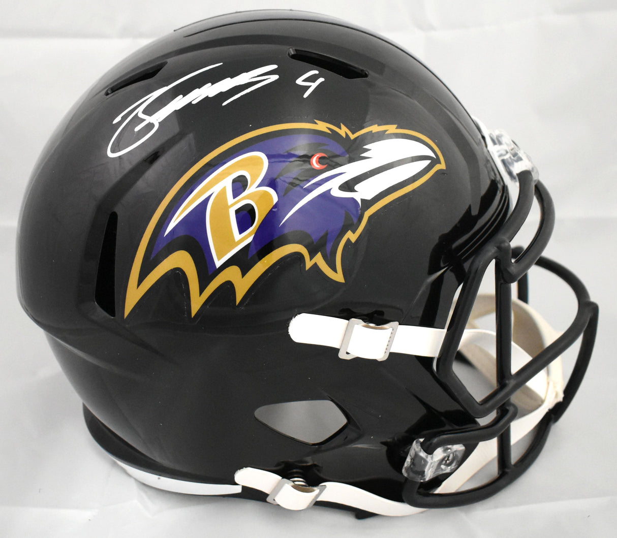Zay Flowers Autographed Baltimore Ravens F/S Speed Helmet - Beckett W Hologram