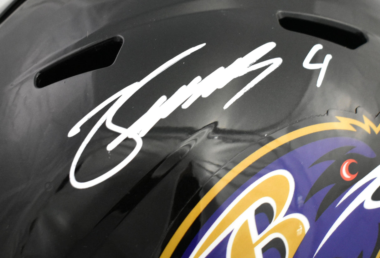 Zay Flowers Autographed Baltimore Ravens F/S Speed Helmet - Beckett W Hologram