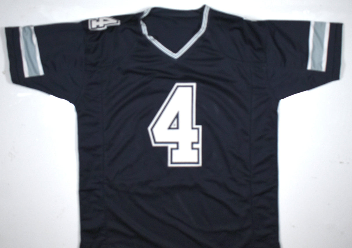 Dak Prescott Autographed Blue Pro Style Jersey - Beckett W Hologram *Black