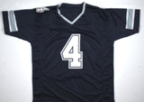 Dak Prescott Autographed Blue Pro Style Jersey - Beckett W Hologram *Black