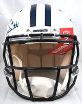 Dak Prescott Signed Cowboys F/S Flat White Speed Authentic Helmet-Beckett W Holo