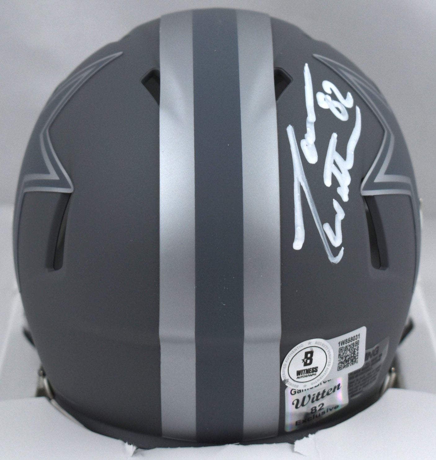Jason Witten Autographed Dallas Cowboys Slate Speed Mini Helmet - Beckett W Holo