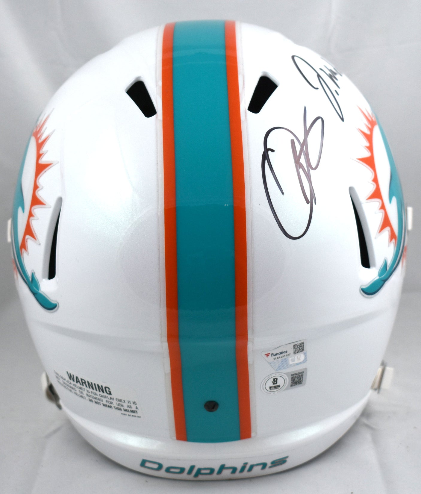 Beckham Jr. Waddle Tyreek Hill Signed Dolphins F/S Speed Helmet - Beckett W Holo