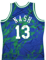 Steve Nash Signed Mavericks Mitchell & Ness Marble Jersey- Beckett W Hologram