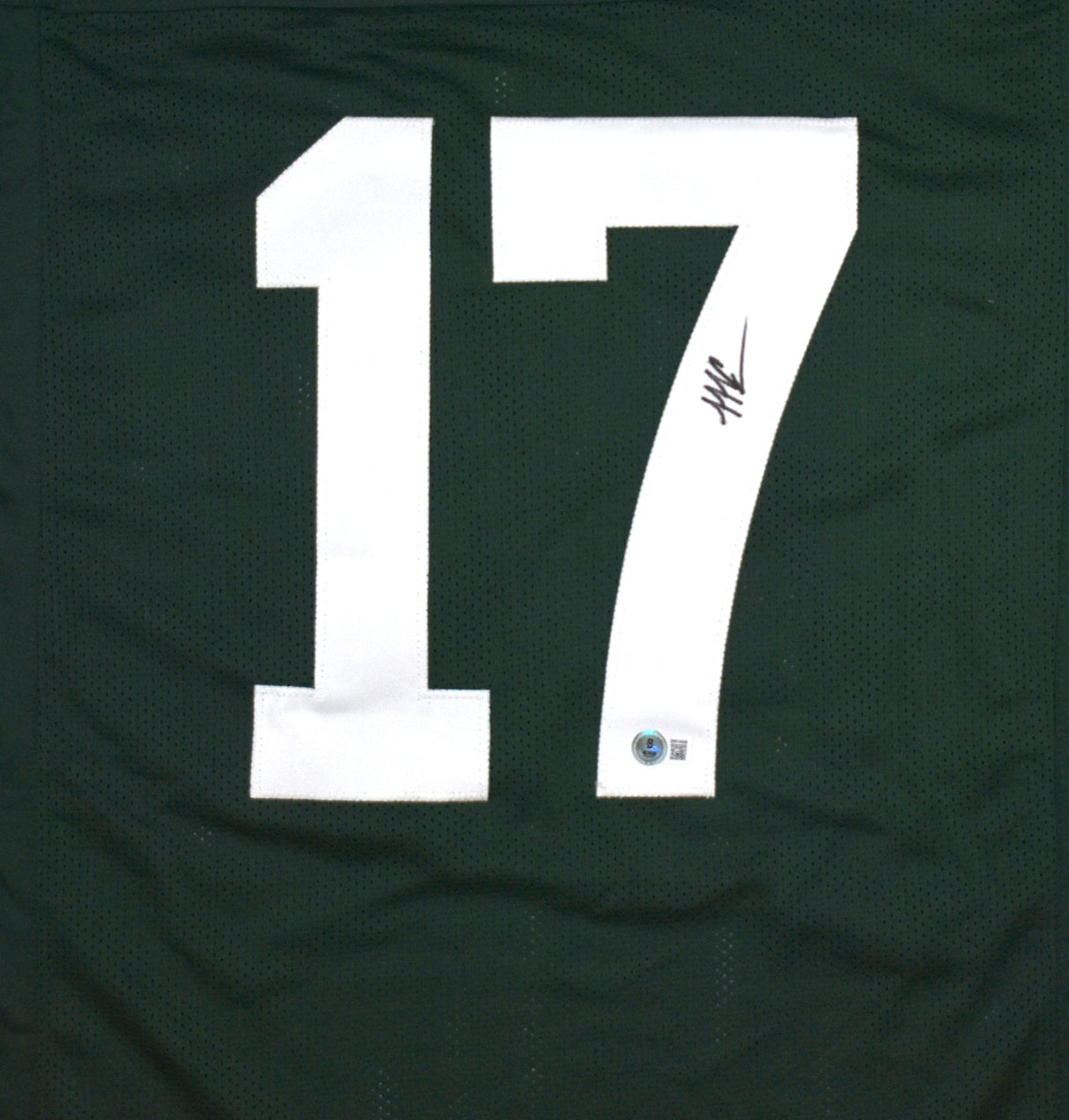 Malachi Corley Autographed Green Pro Style Jersey - Beckett W Hologram *Black