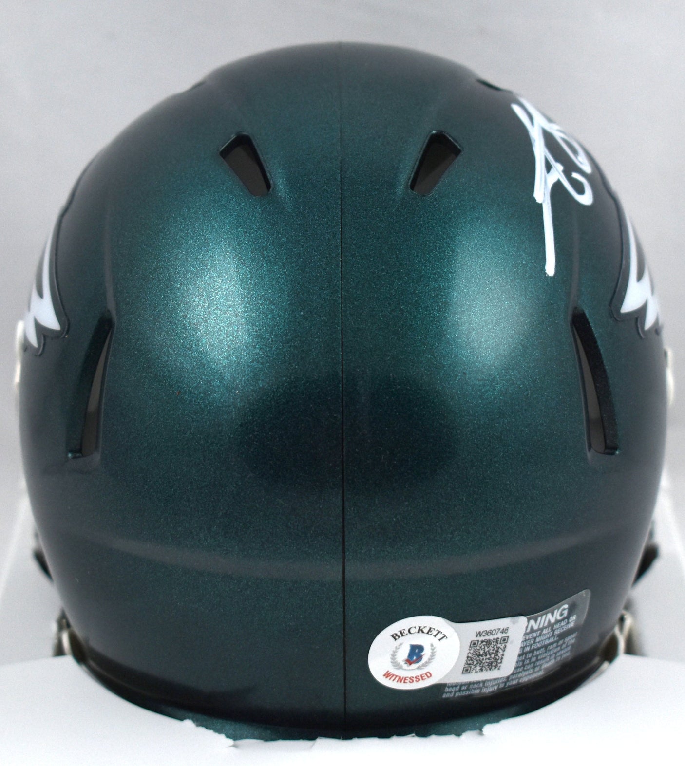 AJ Brown Autographed Eagles Speed Mini Helmet - Beckett W Hologram *White
