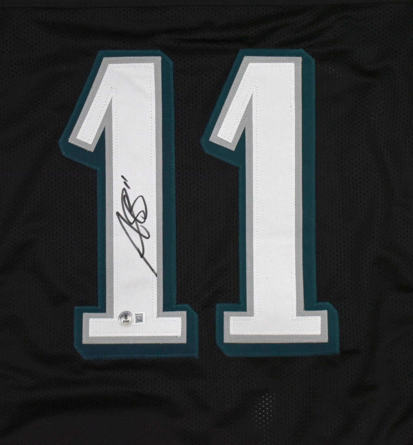 AJ Brown Autographed Black Pro Style Jersey - Beckett W Hologram *Black *L1