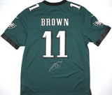 A.J. Brown Autographed Eagles Nike Midnight Green Game Jersey - Beckett W Holo