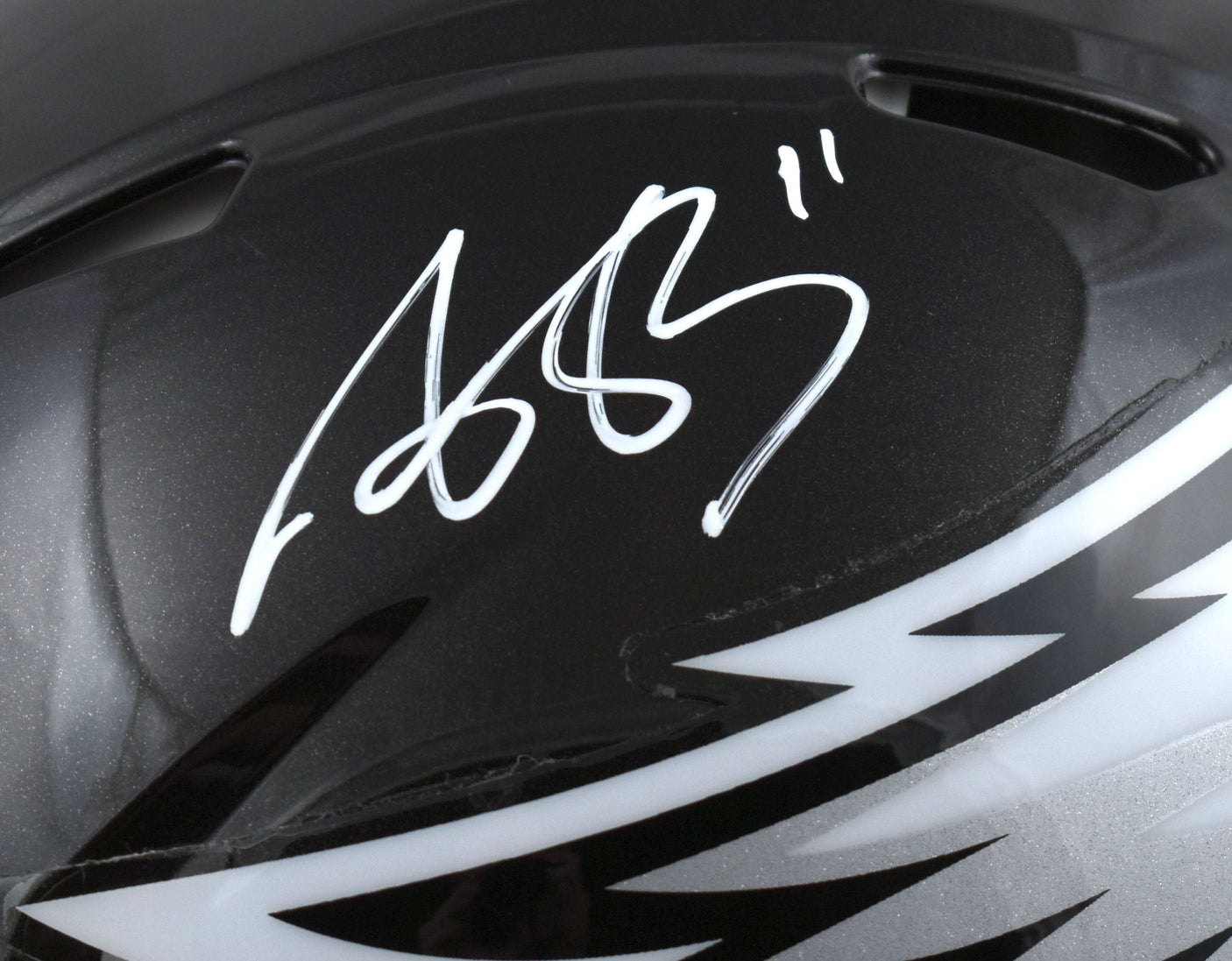 AJ Brown Signed Eagles F/S 2022 ALT Speed Authentic Helmet- Beckett W Hologram