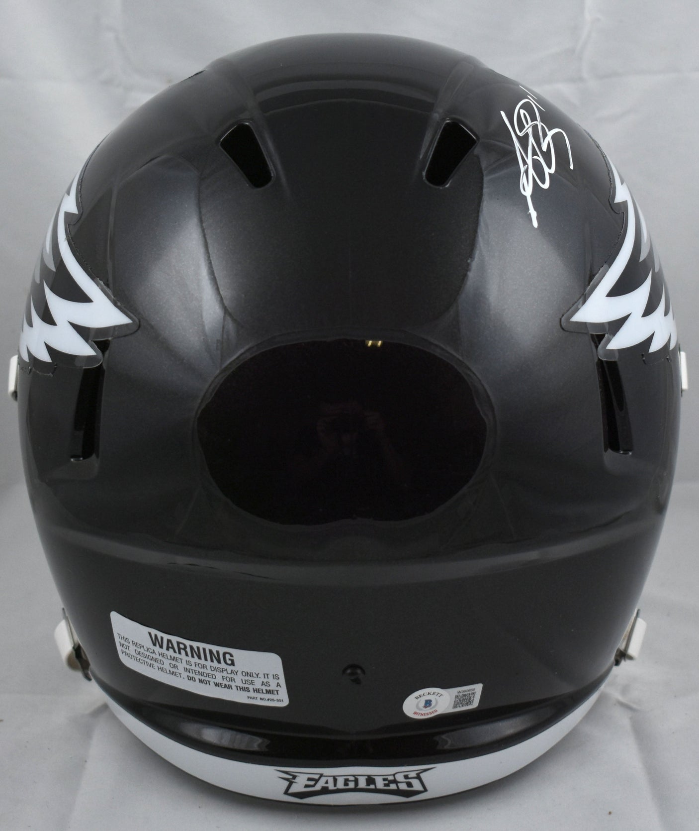 AJ Brown Autographed Eagles F/S ALT 2022 Speed Helmet- Beckett W Holo *White