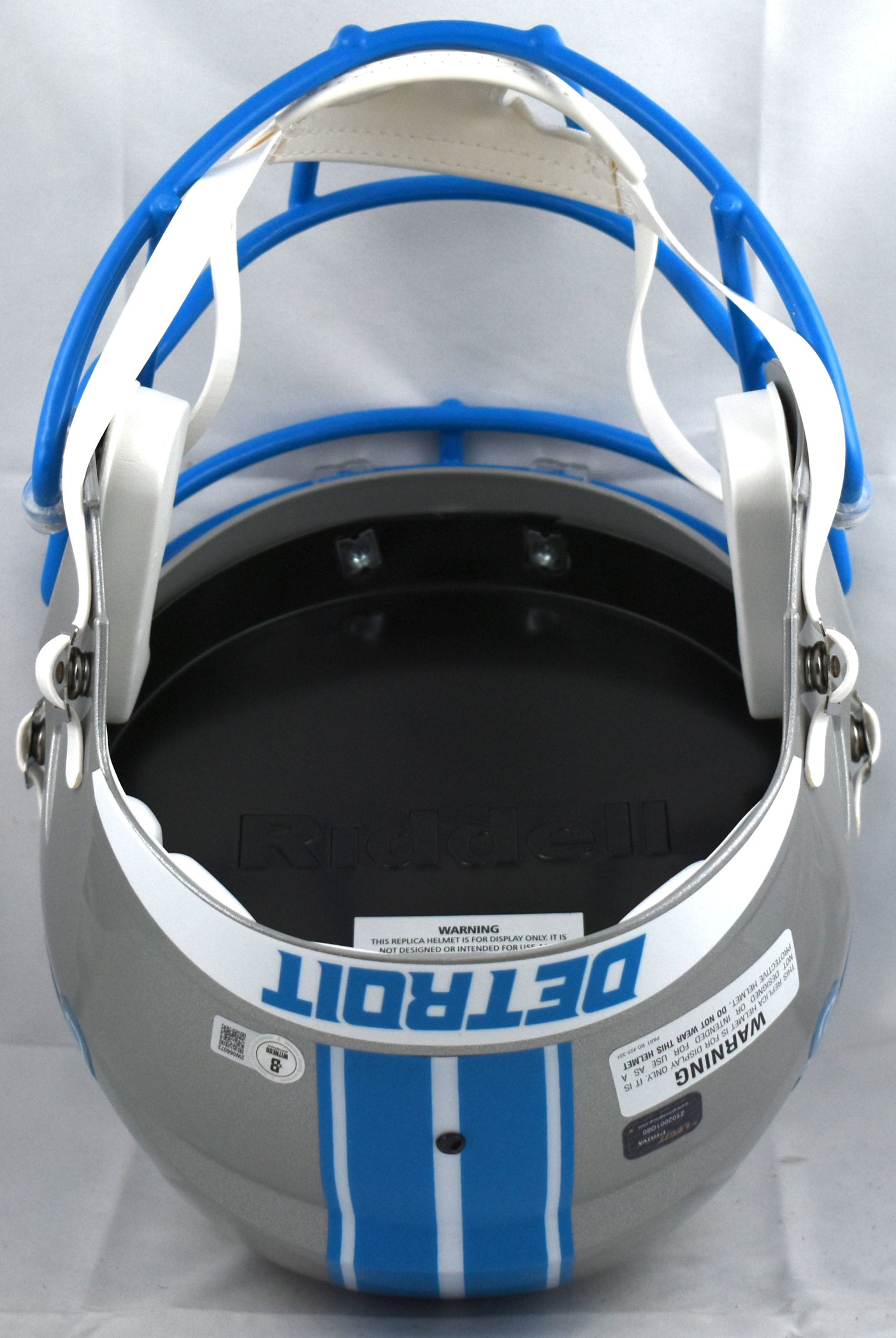 Calvin Johnson Autographed Detroit Lions F/S 2024 Speed Helmet- Beckett W Holo