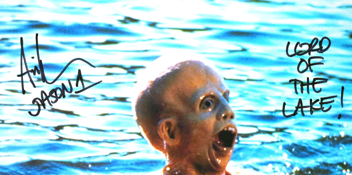 Ari Lehman Autographed 16x20 Drown Photo Lord of the Lake - Beckett W Hologram
