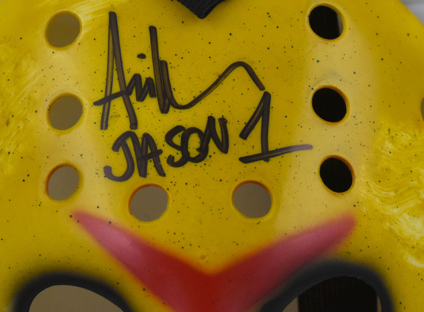 Ari Lehman Signed Friday The 13th Yellow Jason Mask w/Jason 1-Beckett W Hologram