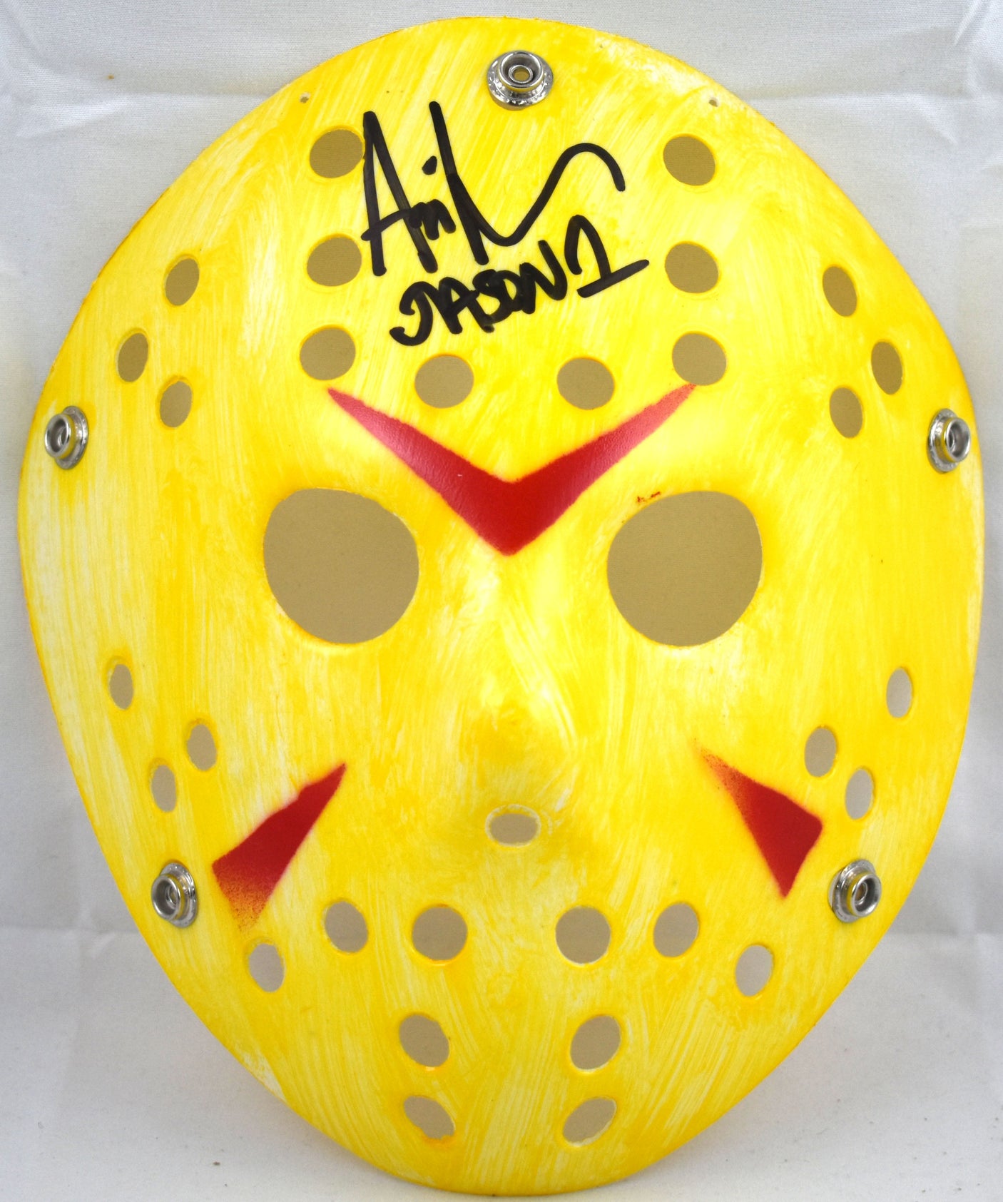 Ari Lehman Signed Friday The 13th Yellow 2 Jason Mask w/Jason 1-Beckett W Holo
