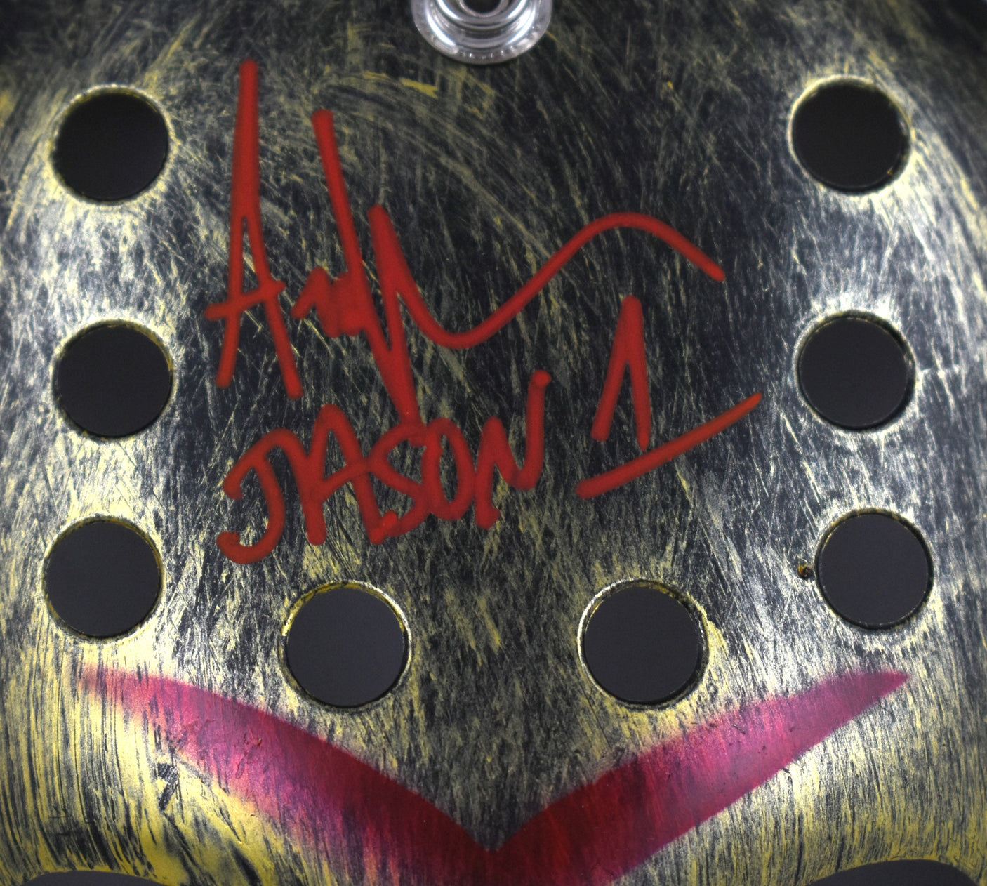 Ari Lehman Signed Friday The 13th Gold Jason Mask w/Jason 1-Beckett W Hologram