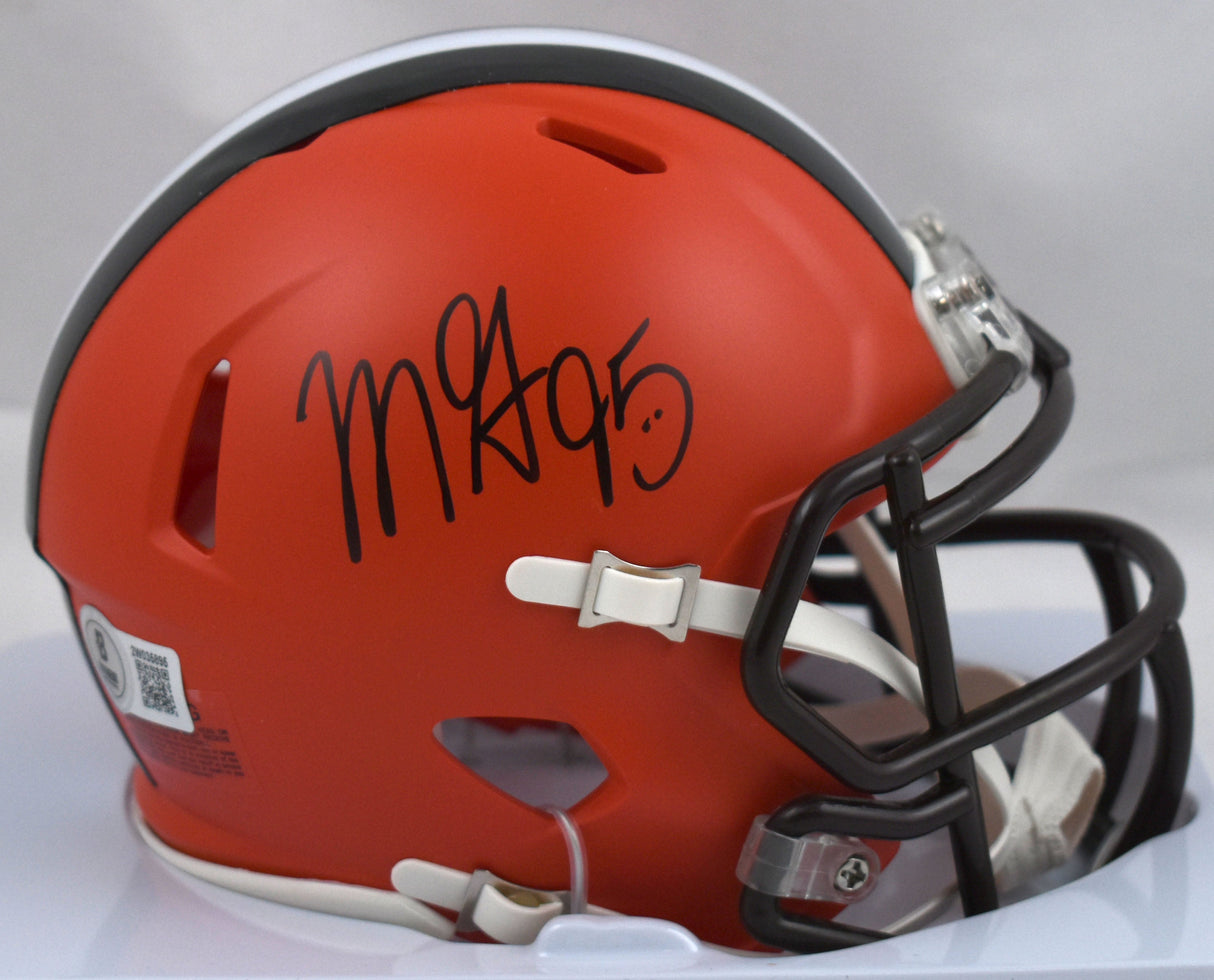 Myles Garrett Signed Cleveland Browns Speed Mini Helmet - Beckett W Holo *Black
