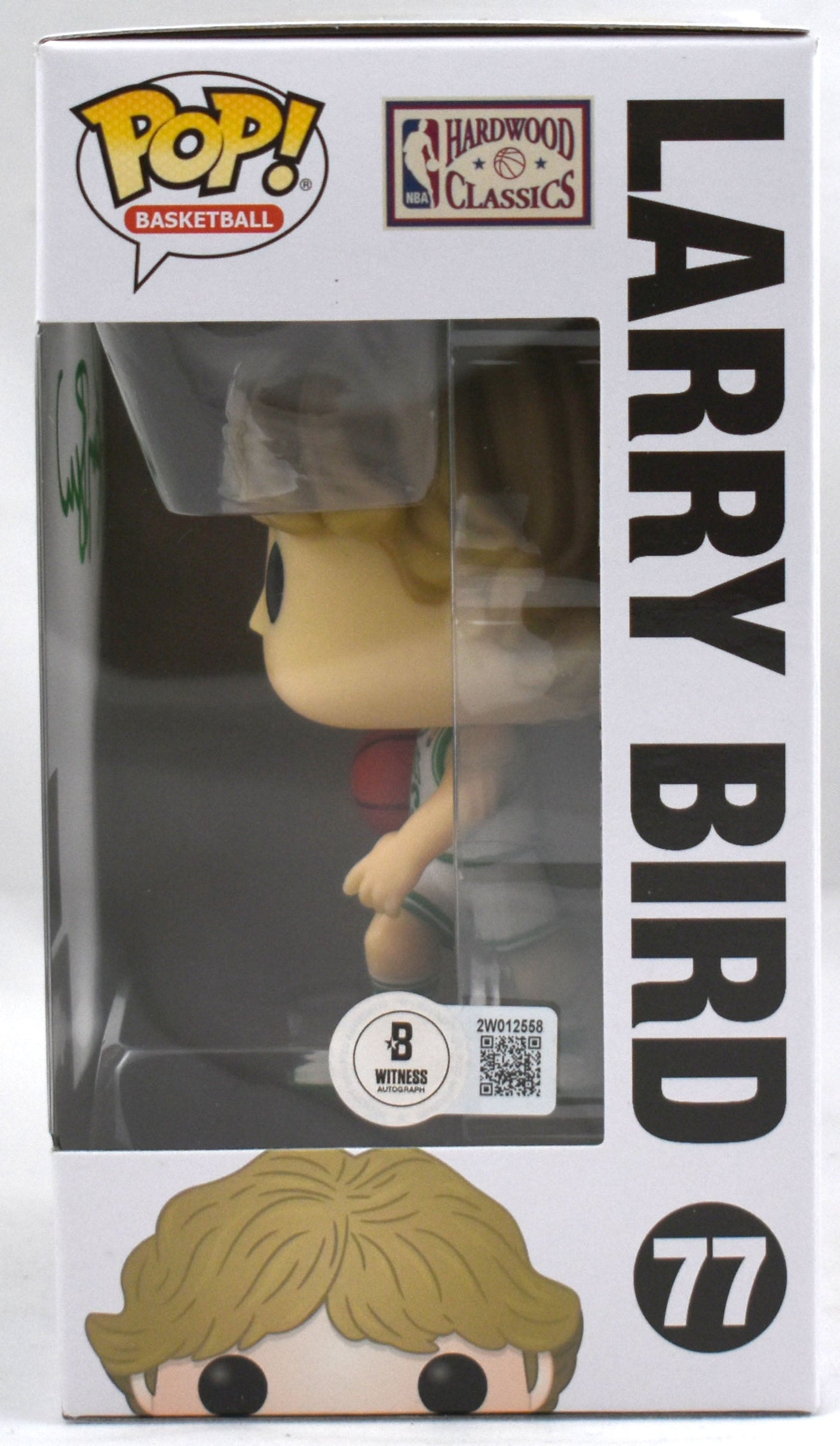 Larry Bird Autographed Boston Celtics Funko Pop #77 - Beckett W Hologram *Green