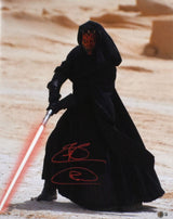 Ray Park Autographed 16x20 Darth Maul Lightsaber Photo- Beckett W Hologram *Red